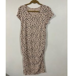 Cheetah Print Bodycon Maternity Dress